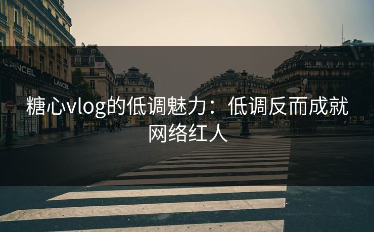 糖心vlog的低调魅力：低调反而成就网络红人