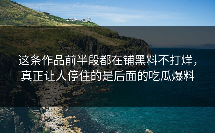 这条作品前半段都在铺黑料不打烊，真正让人停住的是后面的吃瓜爆料