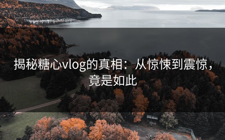 揭秘糖心vlog的真相：从惊悚到震惊，竟是如此