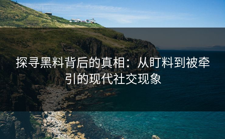 探寻黑料背后的真相：从盯料到被牵引的现代社交现象