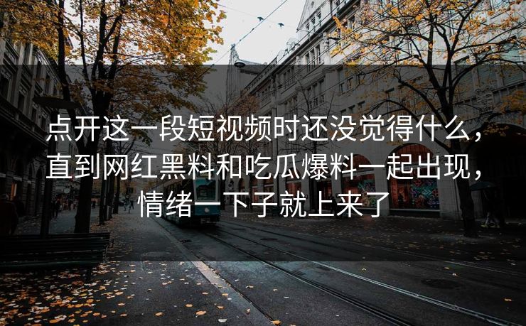 点开这一段短视频时还没觉得什么，直到网红黑料和吃瓜爆料一起出现，情绪一下子就上来了